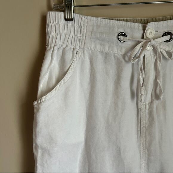 Columbia White Cotton/Linen Elastic/Drawstring Waistband Pull-On Skirt Size 10 - Picture 3 of 8